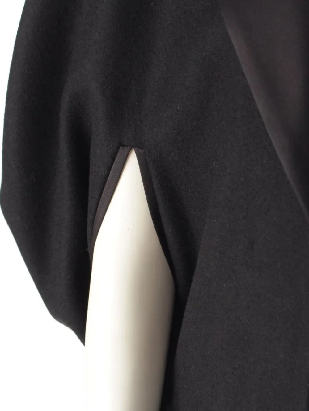 Chanel Cashmere Wool Lion Button Poncho Cape Long Coat Black 36 - Picture 6 of 10